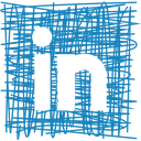 带有小写字母“in”的蓝色 LinkedIn 标志，置于带有纹理的方形背景上